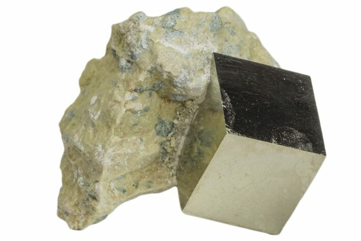 Natural Pyrite Cube In Rock - Navajun, Spain #168463